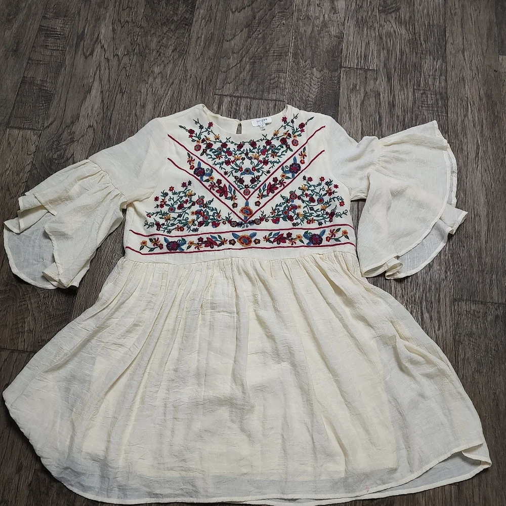 Umgee floral embroidered Bohemian swing top USA Women's size L - Picture 5 of 14
